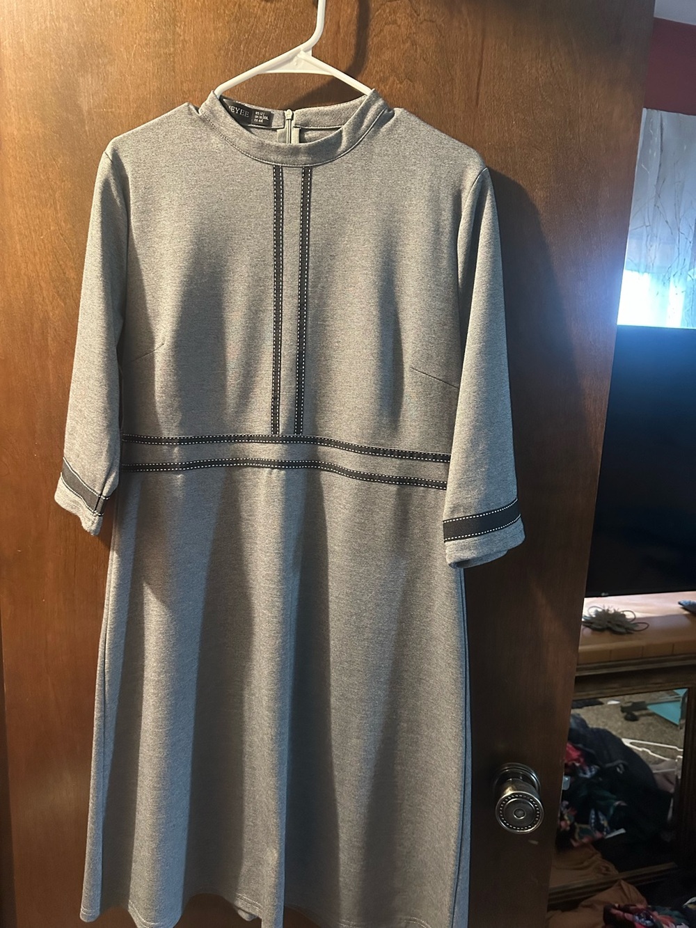 Grey Embellished A-Line Maxi Dress